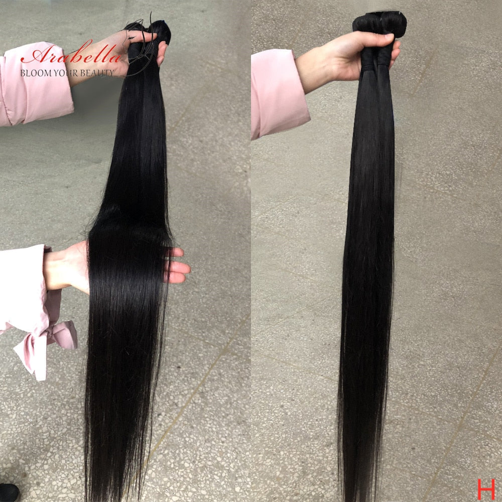 Human Hair Bundles Brazilian Straight Hair Weave Bundles Natural Remy Hair Arabella 1/3/4 Pieces Human Hair Weave Bundles