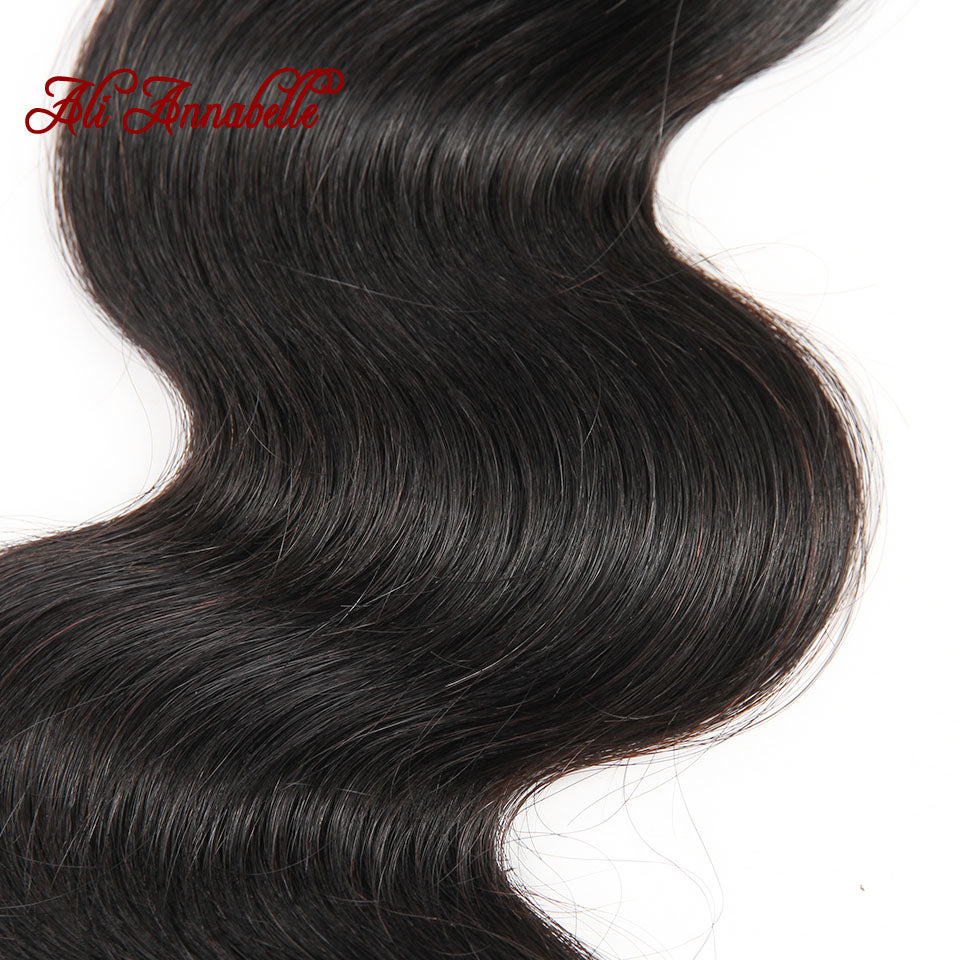 ALI ANNABELLE HAIR Body Wave Peruvian Hair Weave Bundles Natural Color 3 Bundles 100% Human Hair Weave 10-28 Inch Remy Hair