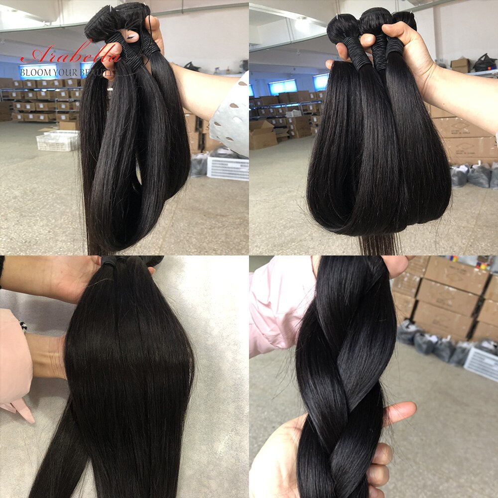 Human Hair Bundles Brazilian Straight Hair Weave Bundles Natural Remy Hair Arabella 1/3/4 Pieces Human Hair Weave Bundles