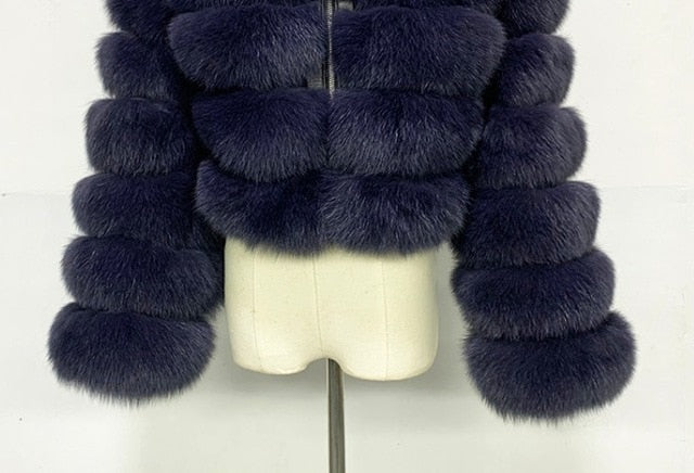 Fashion Autumn Winter High Quality Faux Fox Fur Coat Women 2020 Vintage Long Sleeve with Cap Slim Short Jackets Furry Coat Femme