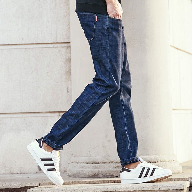 Pioneer Camp Thick winter men jeans brand clothing top quality male fleece denim pants fashion casual jeans men trousers 611041