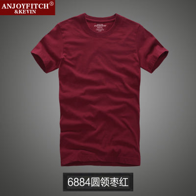 2016 summer brand men's short-sleeved 100% cotton T-shirt men bottoming shirt solid color Casual  O-Neck  Male Tops & Tees