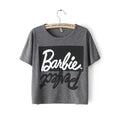 2017 Summer style Ladies Sexy letter print top tee short Sleeve gray Crop Tops cropped for women punk hip hop t-shirts tshirt