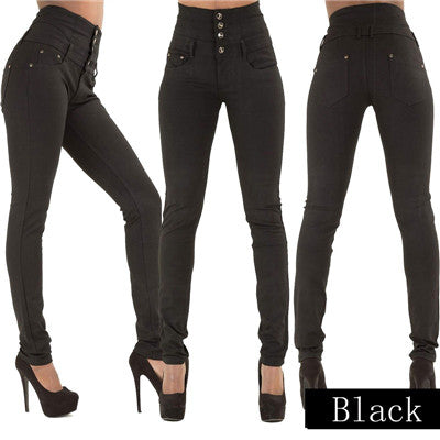 2016 New Arrival Wholesale Woman Denim Pencil Pants Top Brand Stretch Jeans High Waist Pants Women High Waist Jeans