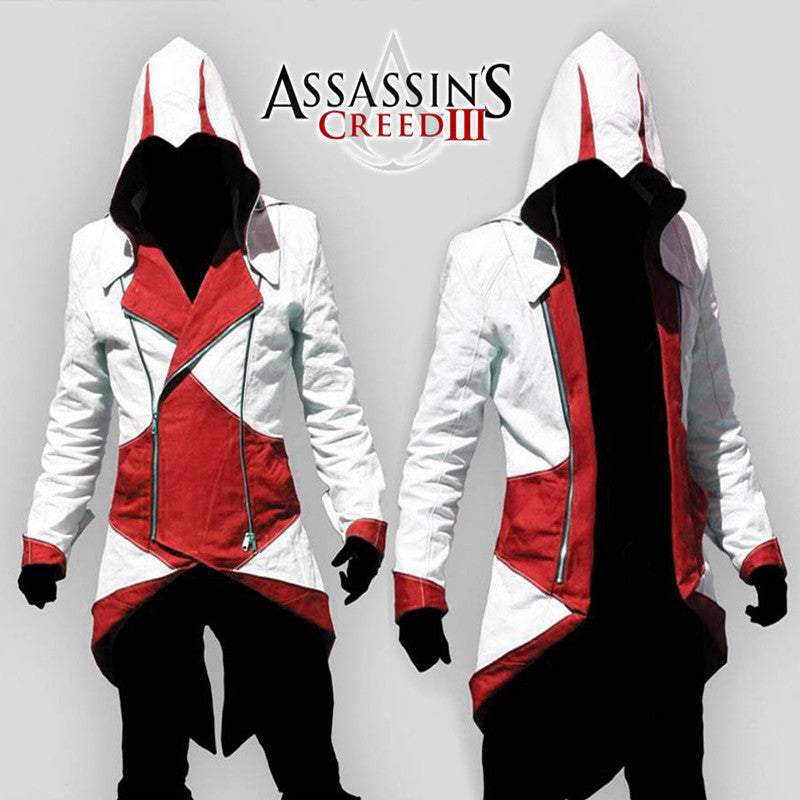 Assassins Creed Costume Cosplay Conner Kenway Hoodie Jacket Tracksuit Novelty Sweatshirt Hoody Plus Size Cloak Jacket Men