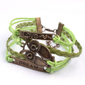SUSENSTONE New Arrival 2016 Fashion Pierced Love Friendship Leather Charm Bracelet Design Bracelets For Women