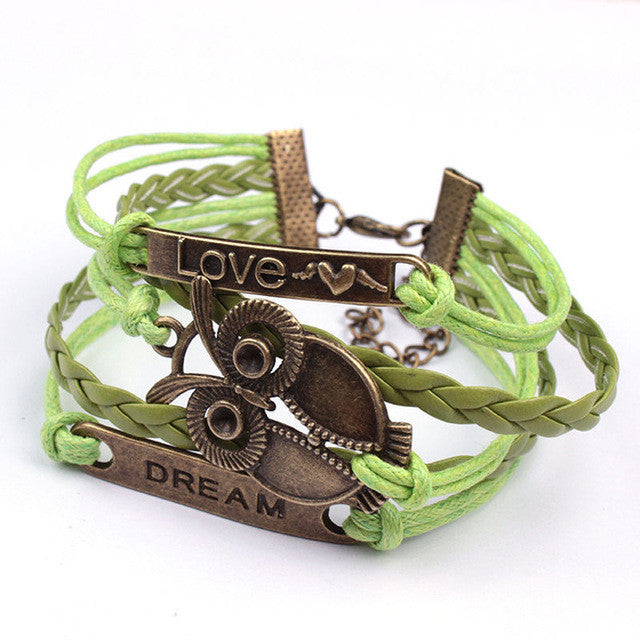 SUSENSTONE New Arrival 2016 Fashion Pierced Love Friendship Leather Charm Bracelet Design Bracelets For Women