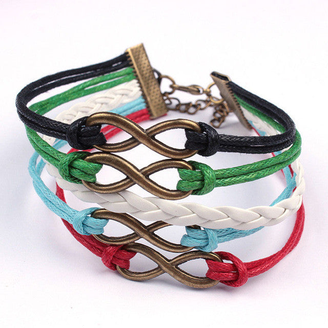 SUSENSTONE New Arrival 2016 Fashion Pierced Love Friendship Leather Charm Bracelet Design Bracelets For Women