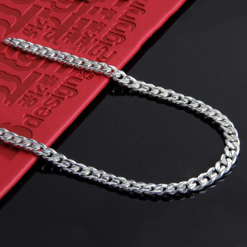 100% 925 Sterling Silver Chain Necklace Men's Necklace Real Pure Silver Link Chain Necklace 6MM Wide Punk Men Jewelry CCNL024