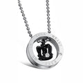 GAGAFEEL Casual Fashion Pendant Necklace Stainless Steel Zircon Jewelry Men Women Lovers  Link Chain Black Rose Gold Color Gift