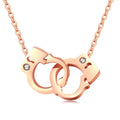 V.Ya Women Handcuffs Pendant Necklaces Jewelry 42CM Link Chain Stainless Steel Necklace for Women Jewelry Silver Rose Gold Color