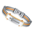 GAGAFEEL Jesus Cross Bracelet Men Jewelry Stainless Steel Mens Rock Bracelets & Bangles With 3 Rows Wire Chain Full Zircon H863