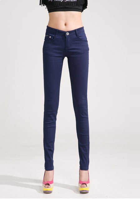 {Guoran} White Red Black 20 Candy Color Women Jeans Pants Plus Size Skinny Slim Trousers Stretch Jeans Leggins Femme Pantalon