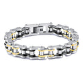 Bicycle Link Chain Bracelet  Men's  Black Gold Color  Stainless Steel Jewelry Cycling Bracelet  Creative Trendy  Men Decoration