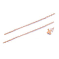 V.YA Slim Long Drop Earrings Rose Gold Color 8CM Ear Thread 925-Sterling-Silver Long Chain 925 Silver Party Earrings for Women