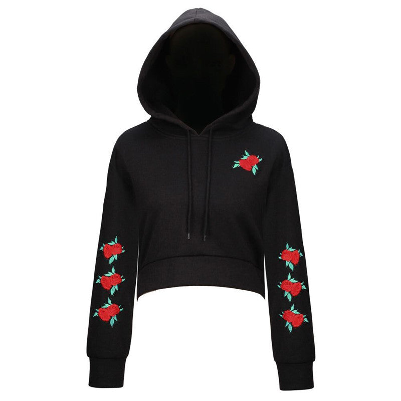 Autumn Casual Gray Black Cropped Hoodies Pullovers Female Hooded Sweatshirt Winter Sexy Short Crop Hoodie For Women Tracksuit