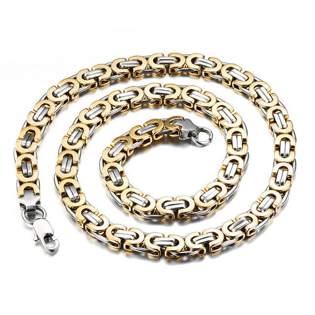 GAGAFEEL Men's Clavicle Chain Necklaces Without Pendant Single Hanging Chain Silver/Gold Color Stainless Steel Jewelry 57CM New