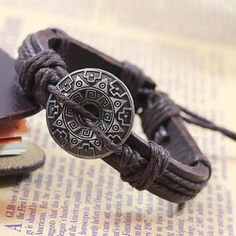 SUSENSTONE Retro Girl Boy Style Bracelet Bangle Charm Cuff Jewelry bracelets for women  Brown and Black