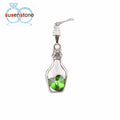 Creative Women Fashion Popular Style Necklace Ladies Love Drift Bottles Blue Heart Crystal Pendant Collares Mujer for girl