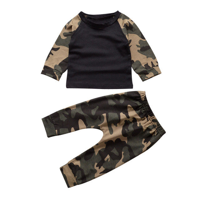0-24M Autumn Spring Newborn Kids Camouflage set Baby Boys Long Sleeve Clothes T-shirt Tops + Pants Outfit Set