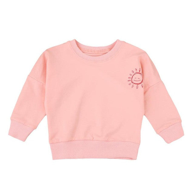 Baby Girl Sweatshirts Long Sleeve Sun Print Cotton Girls T-shirts 2017 Fashion Autumn Children Tops Clothes