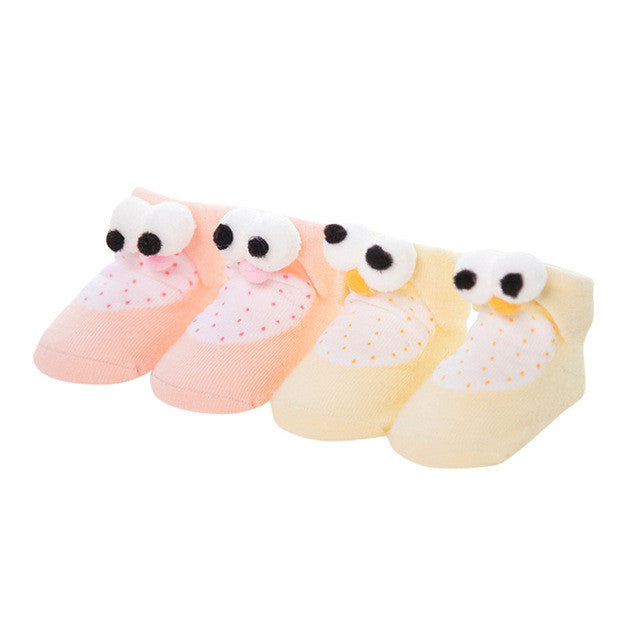 2 pairs Baby Socks Infant Newborns Girls Boys 2017 Cartoon Cute Penguin Cotton Socks for Baby