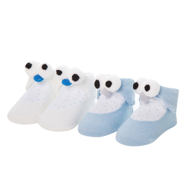 2 pairs Baby Socks Infant Newborns Girls Boys 2017 Cartoon Cute Penguin Cotton Socks for Baby