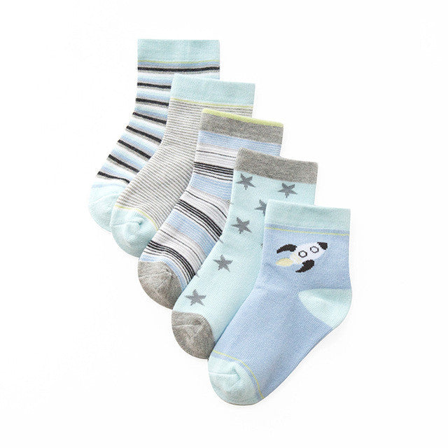 Winter Socks Baby Stripe Warm Cotton Socks For Children Unisex Comfortable Breathable Kids Slippers Ankle Socks 5pairs/lot