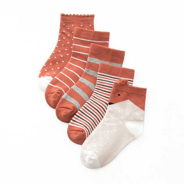 Winter Socks Baby Stripe Warm Cotton Socks For Children Unisex Comfortable Breathable Kids Slippers Ankle Socks 5pairs/lot