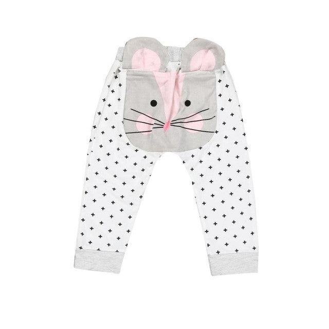 Cute Baby Harem Pants Kids Boys Girls Leggings Pants Elastic Waist Design Casual Animal Harem Pants Toddler Sport Loose Trousers