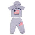 Hot New 2017 Summer Boys Flag Letter Print Children Clothing Set Baby Clothes Short-Sleeve T-shirt Hoodies Pants Kids Sport Suit