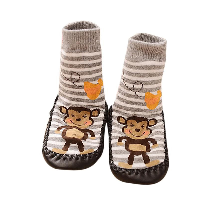 Baby Cotton Indoor Socks New Year Cartoon Spring/Autumn Anti-skid Sock Kids Gifts Short Print Unisex 2017 Gifts Chaussettes