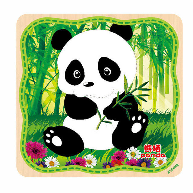 20PCS Wooden Jigsaw Puzzle Toys Cartoon Animals Jigsaw Toy Children Educational Toys for Kids Learning 3D Wooden Jigsaw Puzzle