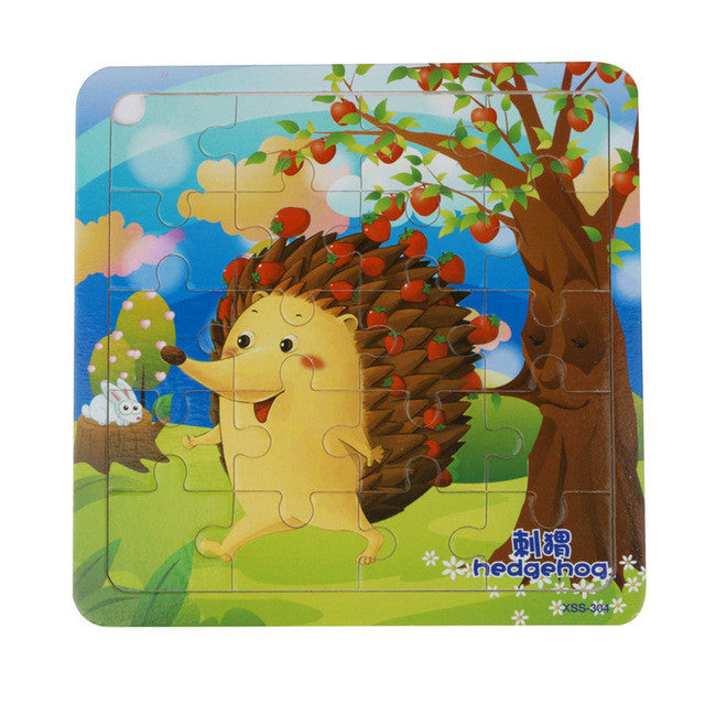 20PCS Wooden Jigsaw Puzzle Toys Cartoon Animals Jigsaw Toy Children Educational Toys for Kids Learning 3D Wooden Jigsaw Puzzle