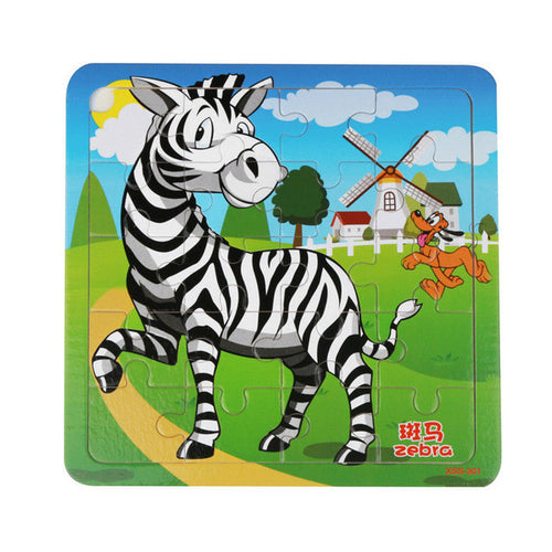 20PCS Wooden Jigsaw Puzzle Toys Cartoon Animals Jigsaw Toy Children Educational Toys for Kids Learning 3D Wooden Jigsaw Puzzle
