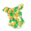 2017 kids clothes baby girls rompers tulip floral girl romper summer Children clothing Off Shoulder Toddler Baby Girl Jumpsuit