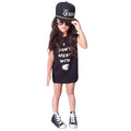 Summer Baby Girl dress Letter solid girl mini dress Cotton Blended O-Neck infant princess Sleeveless printing Vest clothing 2-6Y