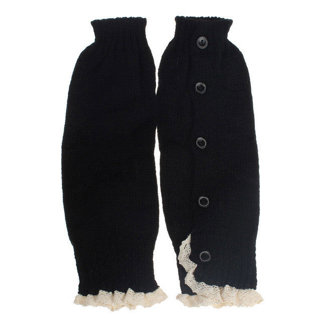 Leg Warmers for Girls Kids Winter Solid Crochet Knitted Lace Boot Cuffs Toppers Socks Botas Botines Mujer Invierno