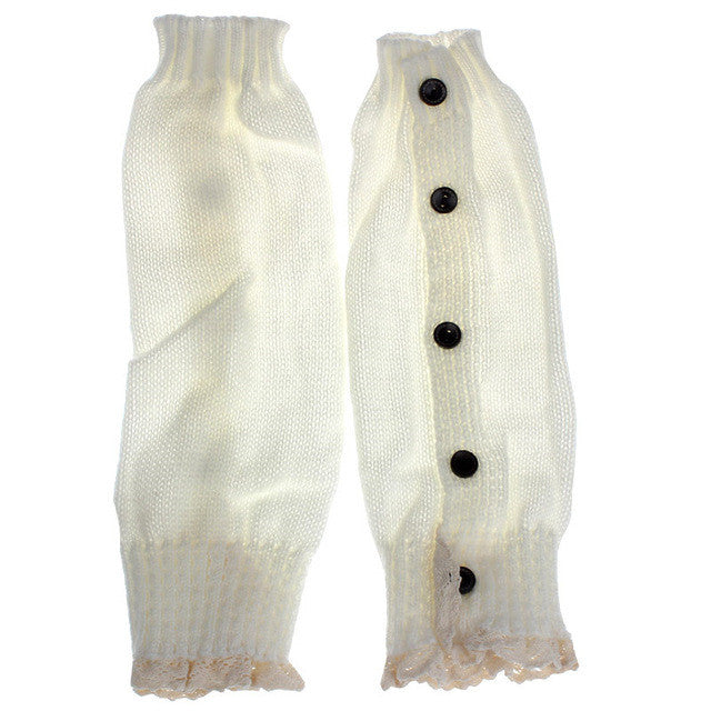 Leg Warmers for Girls Kids Winter Solid Crochet Knitted Lace Boot Cuffs Toppers Socks Botas Botines Mujer Invierno