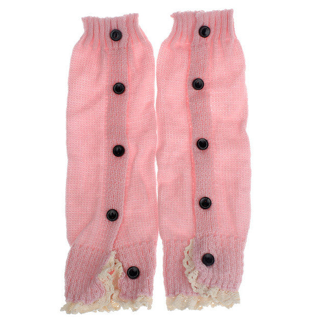 Leg Warmers for Girls Kids Winter Solid Crochet Knitted Lace Boot Cuffs Toppers Socks Botas Botines Mujer Invierno