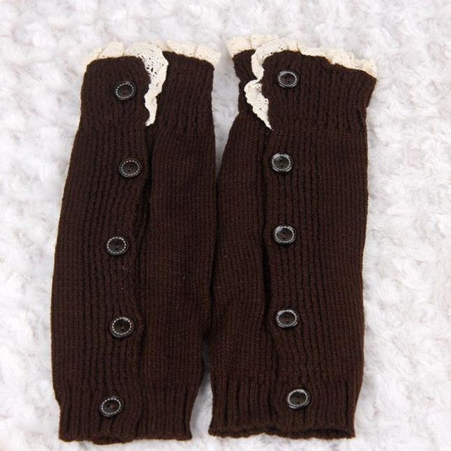 Leg Warmers for Girls Kids Winter Solid Crochet Knitted Lace Boot Cuffs Toppers Socks Botas Botines Mujer Invierno