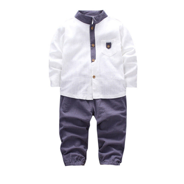 2pcs Toddler Baby Boys Kids Shirt Tops+Long Pants Clothes Gentleman Outfits Set Children Clothing 1-4Years
