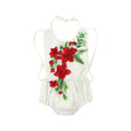 Summer 2017 Newborn Infant Baby Girls 3D Rose Flower Clothes Newborn Backless Romper Halter Jumpsuit Sunsuit Outfits