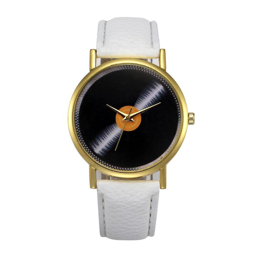 2016 New Fashion watches women Women Faux Leather Analog Quartz Wrist Watch  relojes mujer woman watch dames horloges #719