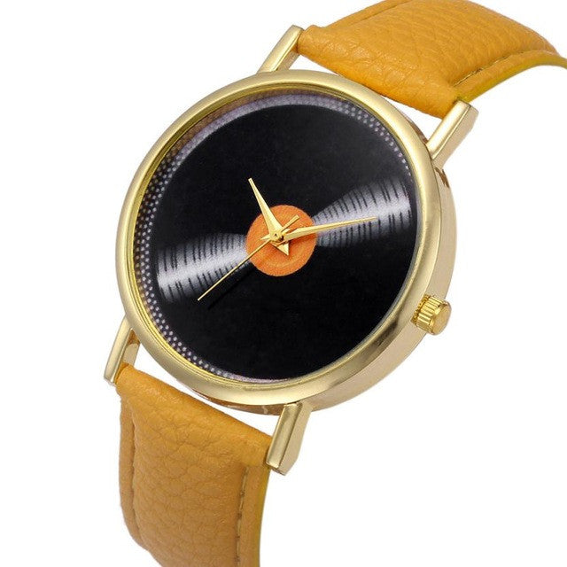2016 New Fashion watches women Women Faux Leather Analog Quartz Wrist Watch  relojes mujer woman watch dames horloges #719