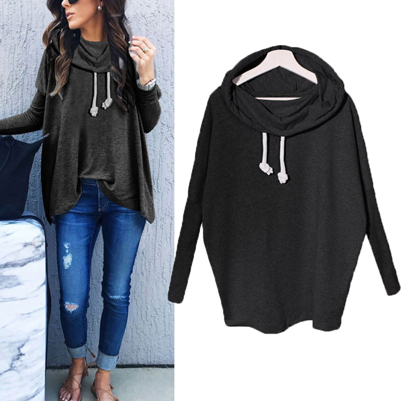 Women Ladies Fashion Autumn Long Sleeve Hooded Baggy Pullover Sweatshirt Blouse Ladies Casual Plain Top Sweats Hoodie Shirt