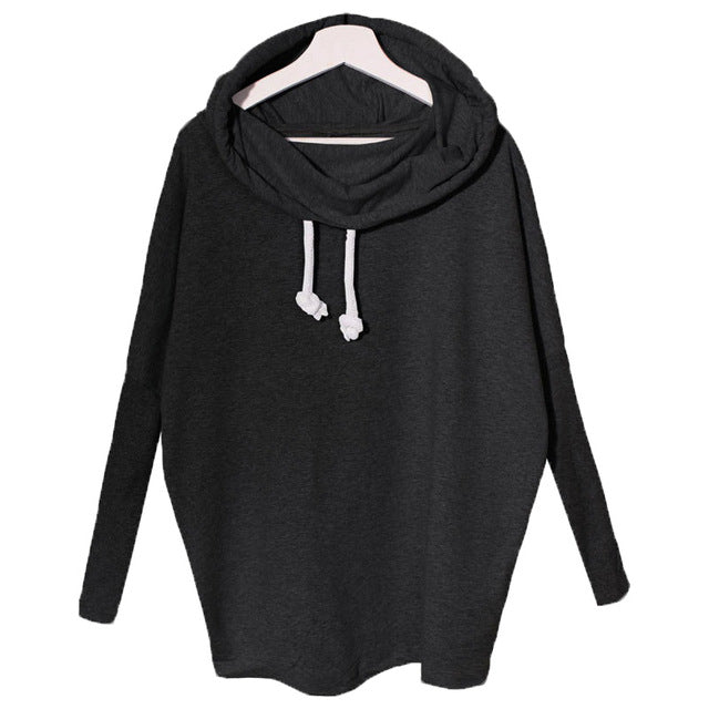Women Ladies Fashion Autumn Long Sleeve Hooded Baggy Pullover Sweatshirt Blouse Ladies Casual Plain Top Sweats Hoodie Shirt