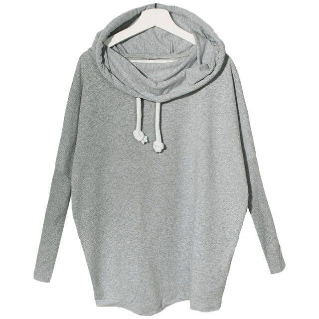 Women Ladies Fashion Autumn Long Sleeve Hooded Baggy Pullover Sweatshirt Blouse Ladies Casual Plain Top Sweats Hoodie Shirt