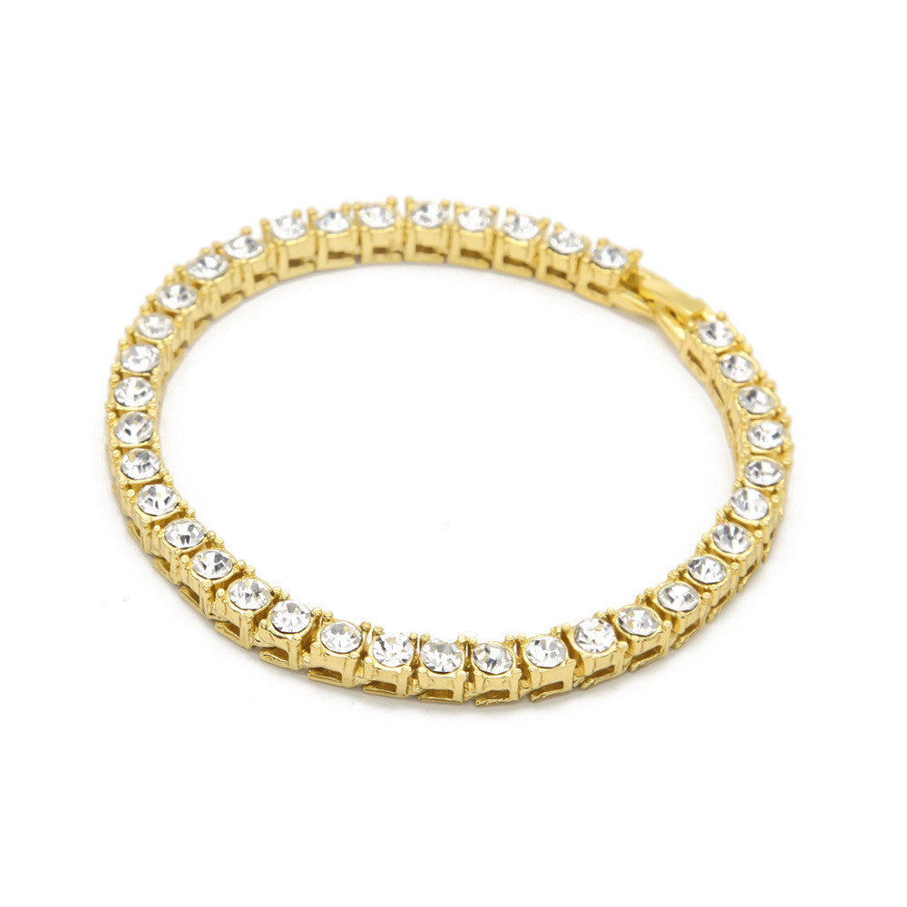 Hip Hop Men Bracelet Series Rhinestone Bracelet Chain Bling Crystal Bracelet