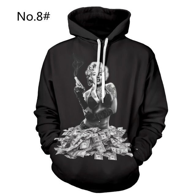 3D Hoodies Men Casual Hip Hop Fashion Hooded Pullover Hoody Long Sleeve Sweatshirt Crewneck Fashion Male Tops Plus Size 2018